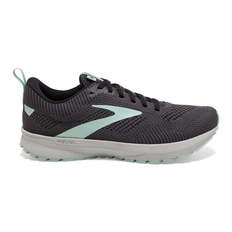 Brooks Revel 5 Performance Road Running Shoes - Women's - Ebony/Grey/Black/Yucca/PaleTurquoise (5062